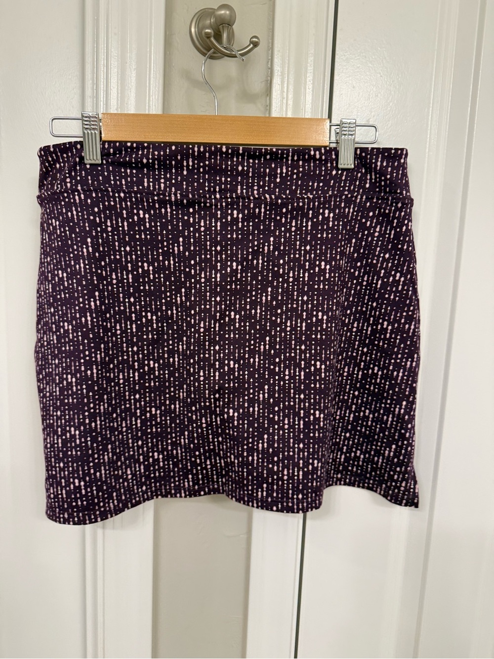 Women's Dark Purple Printed Mini Skirt